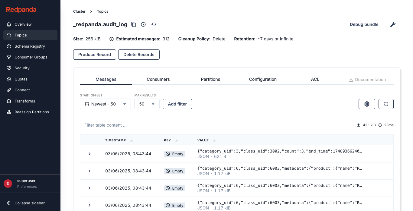audit logs